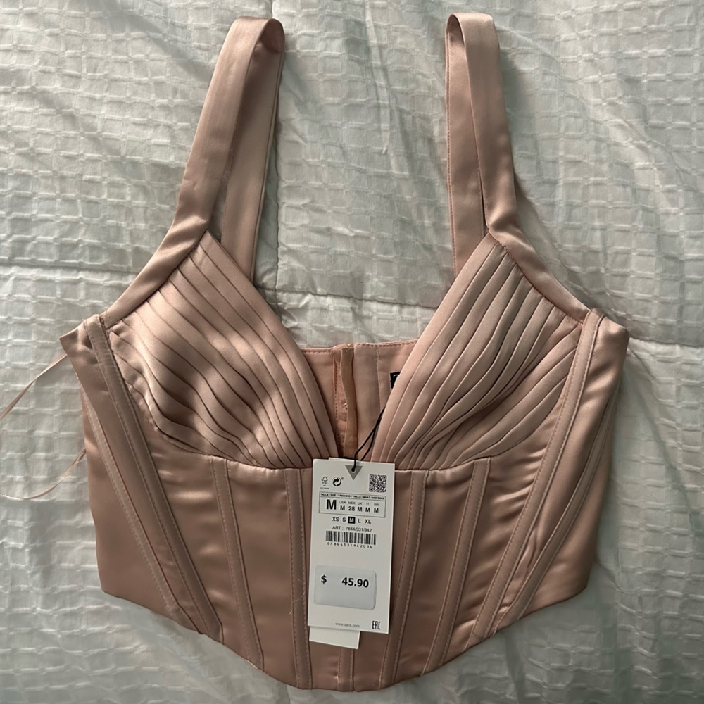 Zara - Silk Rose Gold Corset